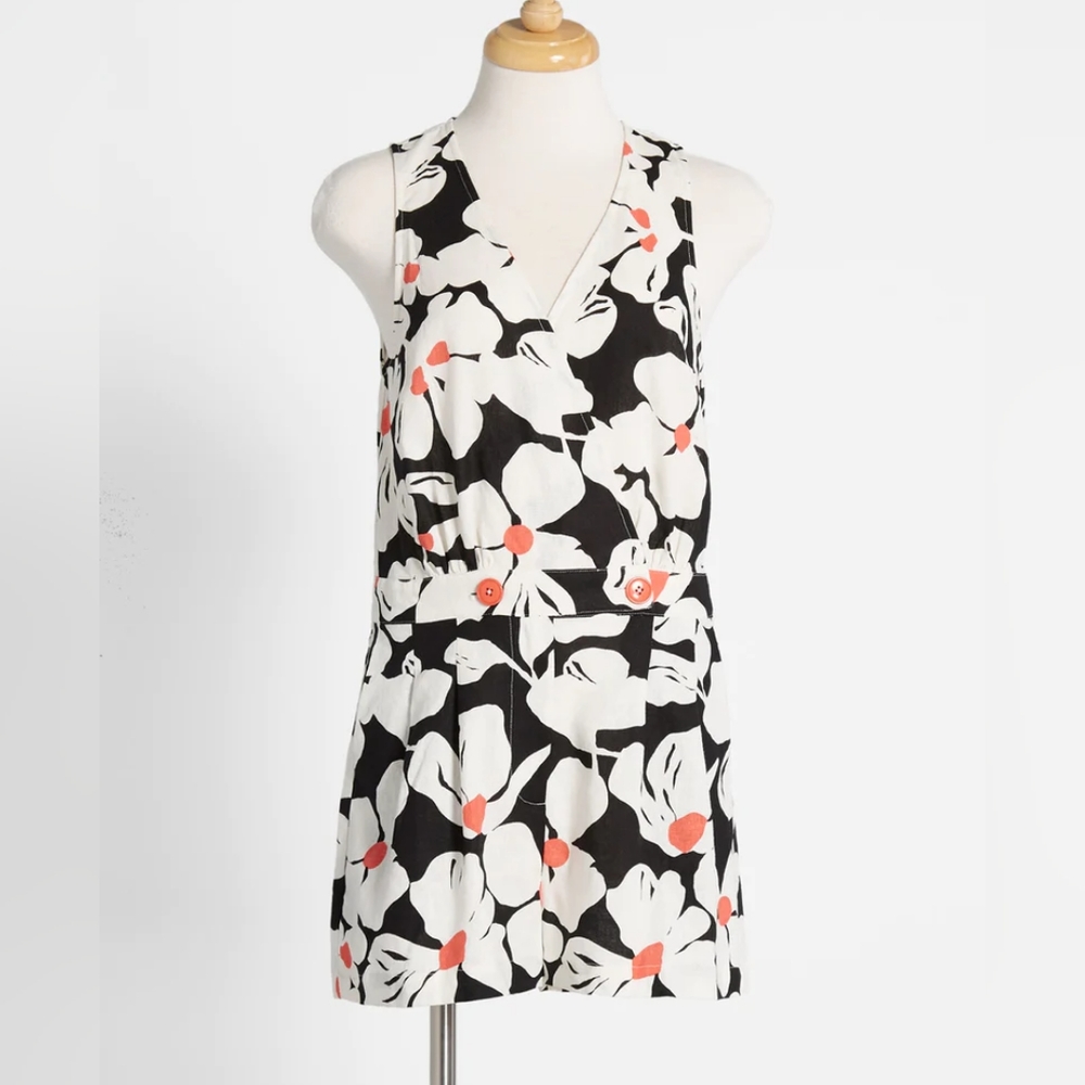 Modcloth - Just Want to Have Sun Surplice Romper - Size S